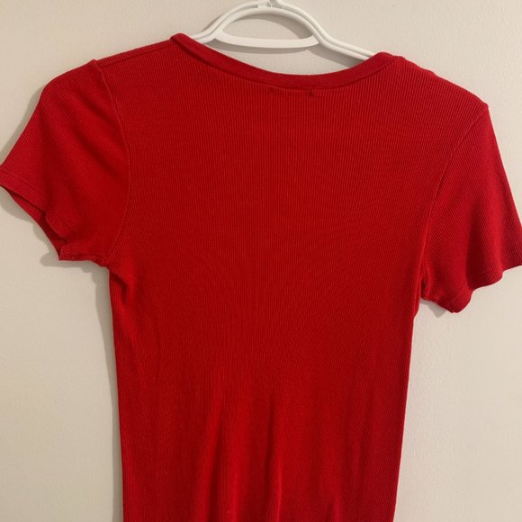 Women's Brandy Melville Red V Neck Top - Picture 2 of 3